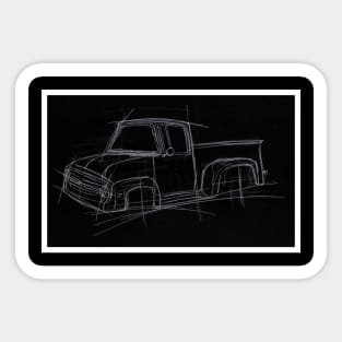 Vintage Truck Blackboard Sketch Sticker